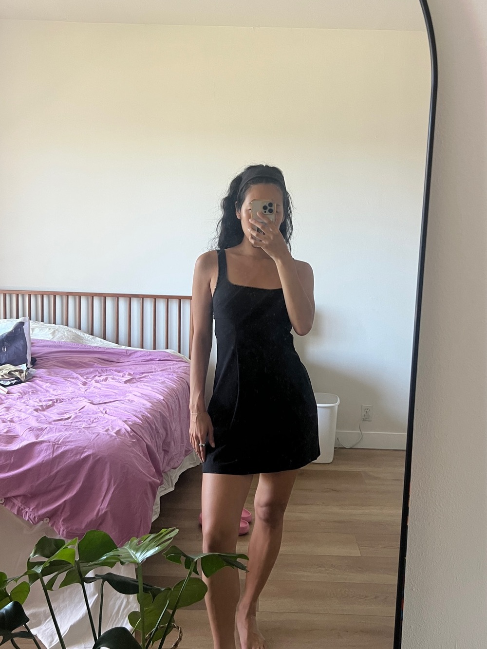 H&M Black Square-Neck Mini Dress